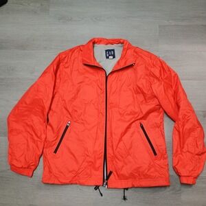 Vintage Gap Orange Wing Breaker Jacket Mens Medium * Flaw*